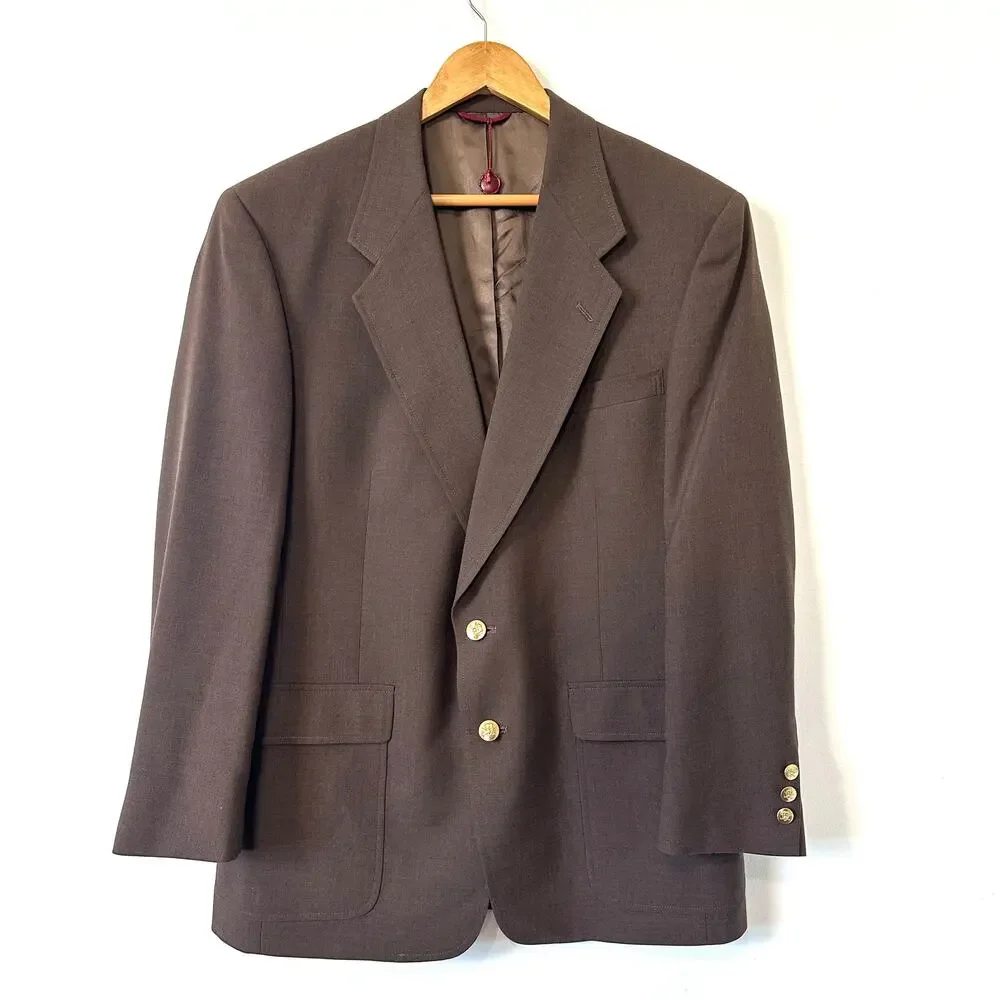 Vintage 90s Jack Nicklaus Tournament Series Blazer Brown 42R Made In‎ USA Preppy